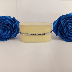 Brățară handmade reglabilă din hematit și accesorii de aur 585