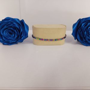 Brățară handmade reglabilă din hematit și accesorii de aur 585