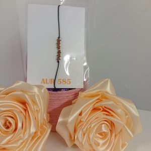Brățară handmade reglabilă cu hematit și accesorii din aur 585