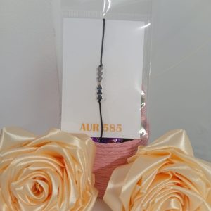 Brățară handmade reglabilă cu hematit și accesorii din aur 585