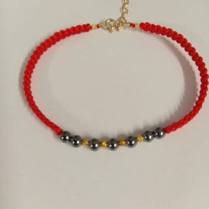 Brățară handmade din hematit și accesorii din argint 925 cu prelungire