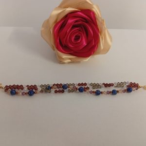 Brățară handmade din cristale Presiosa și mărgele naturale și accesorii din argint.925 . dimensiune 18.cm
