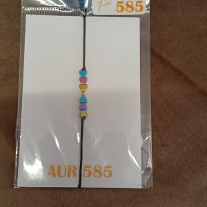 Brățară handmade reglabilă cu hematit și accesorii din aur 585