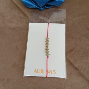 Brățară handmade reglabilă cu hematit și accesorii din aur 585