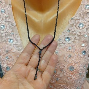 Colier tip rozariul din onix fațetat și steluțe de hematit și accesorii din argint 925