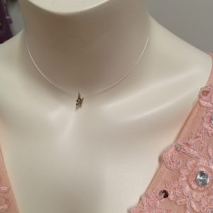 Colier handmade din fir transparent cu accesorii din argint 925  cu prelungire