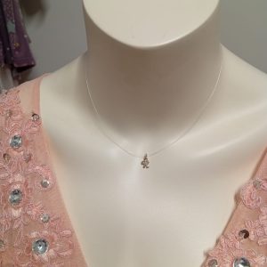 Colier handmade din fir transparent cu accesorii din argint 925  cu prelungire
