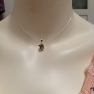 Colier handmade din fir transparent cu accesorii din argint 925  cu prelungire